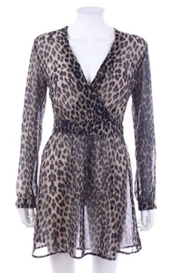 Brandalism Kleid Damenkleid Leo Print D 36 grau transparent - Bild 1 von 5