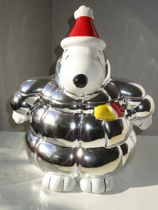 Snoopy Silber Puffer Jacke Keksdose Chrom Erdnüsse Urlaubsdeko NEU Selten - Bild 1 von 2