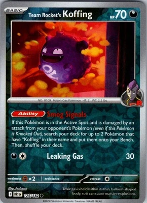 Team Rocket's Koffing 125/182 Pokémon TCG Sv10: Destined Rivals Reverse Holo - Image 1 of 2