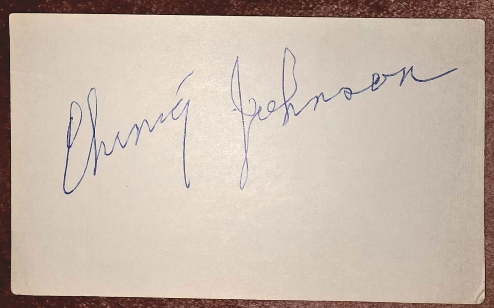Tarjeta índice de hockey firmada por Ivan Ching Johnson New York Rangers HOF 3x5 Foto 1 de 1