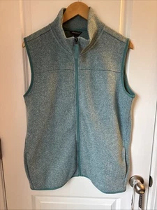 Eddie Bauer Women's Full Zip Heathered Teal Aqua Blue Vest Size L - Picture 1 of 13