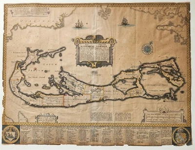 1626 BERMUDA MAP of SUMMER ISLANDS Isle of Devils antique LONDON JOHN SPEED - Image 1 of 4