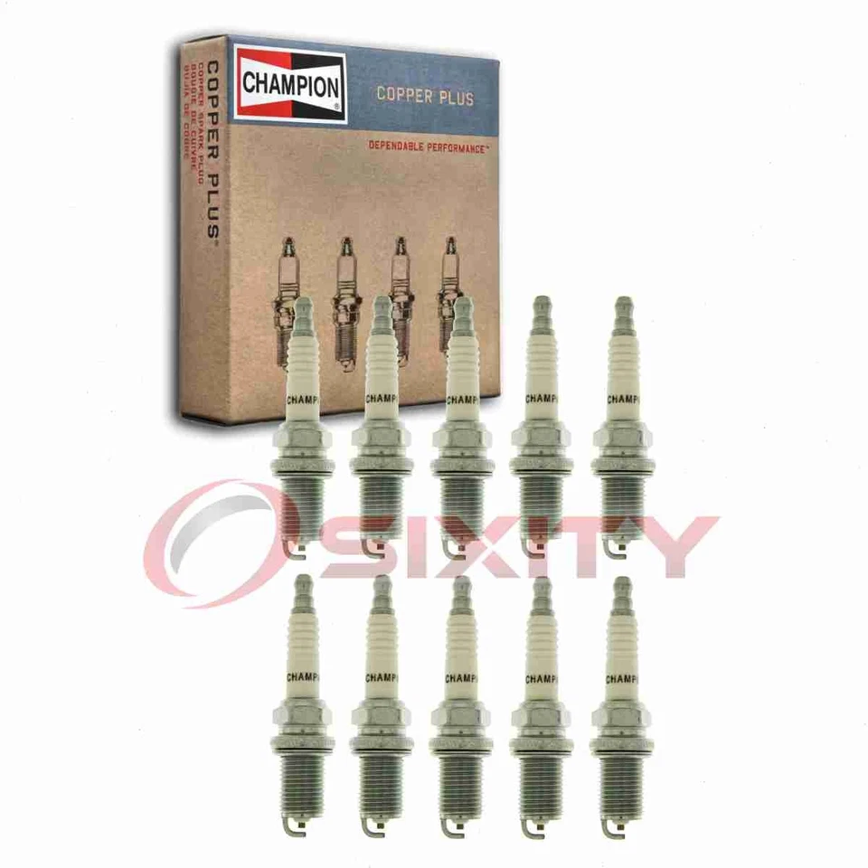 10 pc Champion Copper Plus Spark Plugs for 2004-2005 Porsche Carrera GT 5.7L fx - Image 1 of 4