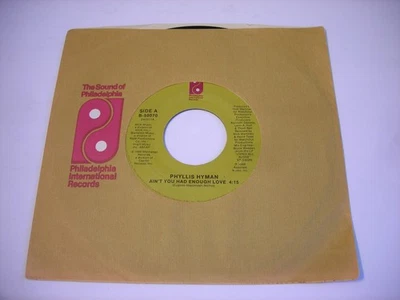 w SLEEVE Phyllis Hyman Ain't You Had Enough Love / First Time Togethe 1986 45rpm - Image 1 of 2