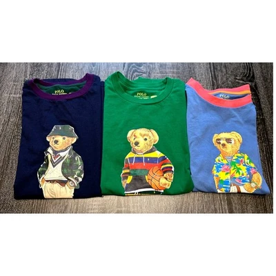 Lot of 3 -Polo Ralph Lauren Polo Bear T-Shirt Lot Youth Large 14-16 Graphic Tees - Image 1 of 4