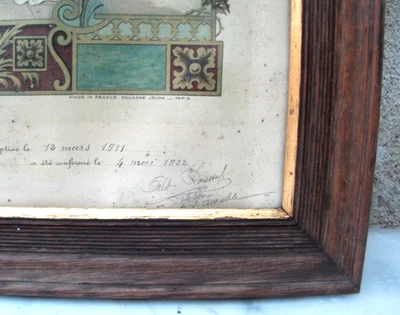 Cadre XIXème bois et  doré+verre ancien 52,5 X 36,5 Feuil.45 X 30 cm - Photo 1/4