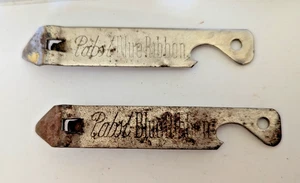 Set of 2, Pabst BEER BOTTLE OPENER 1960s Man Cave Bar VINTAGE STEEL METAL - Picture 1 of 2
