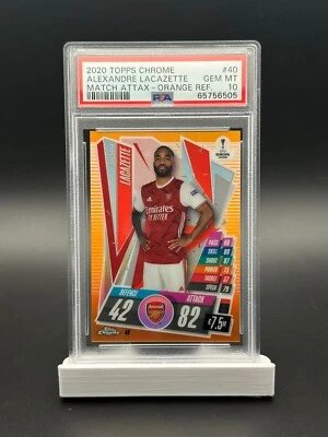 2020 Topps Chrome Match Attax Orange Ref. ALEXANDRE LACAZETTE /25 PSA 10 - Image 1 of 2