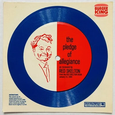 The Pledge of Allegiance - Red Skeleton - Burger King 1/14/69 Flexi-Disc Record Foto 1 de 2