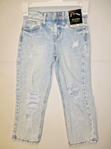 Art Class High-Rise Baggy Distressed Light Wash Adjustable Jeans - Girls Size 4 - Picture 1 of 5