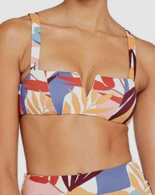 $125 Vitamina A Mujer Blanco Estampado Kaya Bikini Top Traje de Baño Talla D/12 Foto 1 de 3