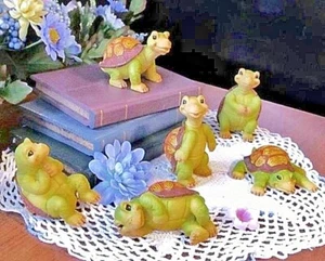 Turtle Statue Figurine 3 inch Resin Tortoise All Different Positions 6pc - Picture 1 of 3
