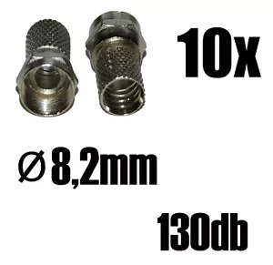10x F - enchufe de 8,2 mm para cable SAT de hasta 130 dB - coaxial - para atornillar - Imagen 1 de 1