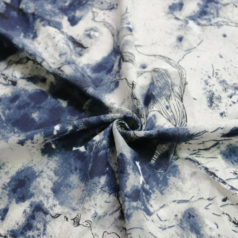 1 Yarda Vestido Étnico Material Lino Natural Textil Pintura Cortina Tela Foto 1 de 4