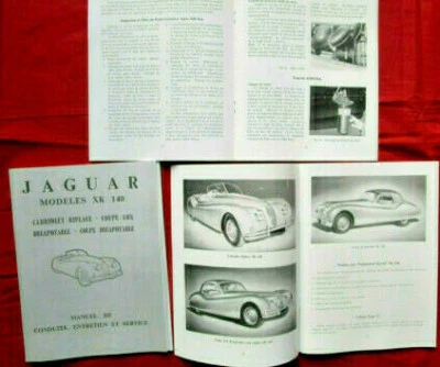 JAGUAR XK 140 cabriolet biplace , coupé .. manuel de conduite et d'entretien