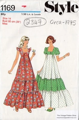 1975 Vintage Sewing Pattern B36″ DRESS (2347) By Style 1169 - Image 1 of 3