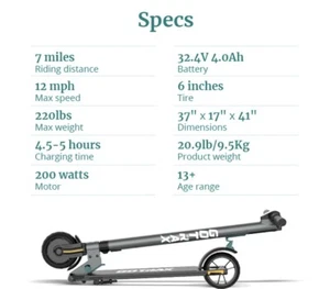 Gotrax G2 Plus Foldable Electric Scooter 200W Motor 12mph 7miles 220lbs Adult - Picture 1 of 6