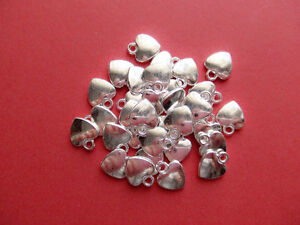 10pz ciondoli  charms Cuore 12x10mm colore argento chiaro bijoux