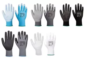 12 x gants de travail à faire soi-même en nylon PU coloré revêtu de paume Portwest A120 - Photo 1 sur 13