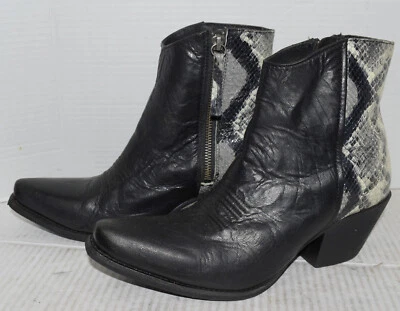 ARIAT Carmelita Western Snake Print Leather Ankle Heeled Boots Womens Sz 8.5 - Image 1 of 4