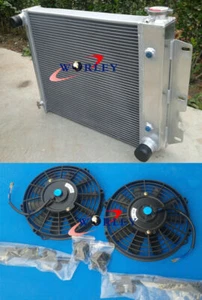 3 ROW Aluminum Radiator +FANS for Jeep Wrangler YJ & TJ w/ Chevy V8 Engine 87-02 - Bild 1 von 11