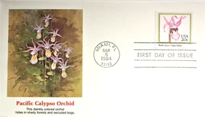 USPS FDC #2079 – 1984 20c Orchids Pacific Calypso Fleetwood ST1150 - Picture 1 of 3