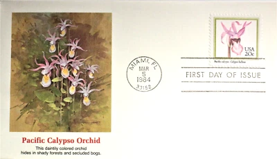 USPS FDC #2079 – 1984 20c Orchids Pacific Calypso Fleetwood ST1150 - Image 1 of 3