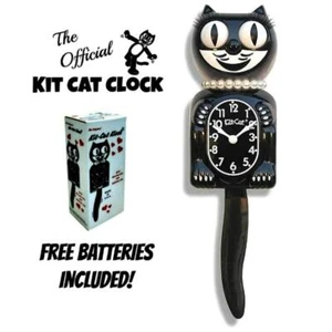 CLASSIC LADY KIT CAT CLOCK 15.5" Black Kit-Cat Klock NEW Free Battery USA MADE - Picture 1 of 2
