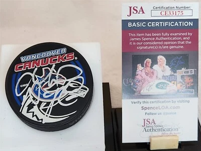 Шайба с автографом Маркуса Наслунда CANUCKS сертификат подлинности JSA - Изображение 1 из 2