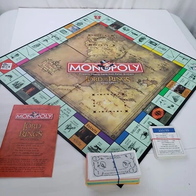 Lord Of The Rings Monopoly Trilogy Replacement Parts Board Money Titles & Manual - Image 1 of 4