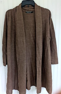 Peruvian Connection Brown Alpaca Silk Timeless Links Cardigan Sweater Sz M (010) - Picture 1 of 4