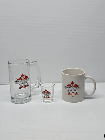 AVON Grey Cup 100th 2012  Drinkware Set of Cup Glass Mug Cover