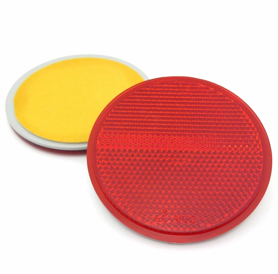 Reflectores circulares homologados de 70 mm - Autoadhesivos - Rojo - Pack de 2 - Imagen 1 de 1