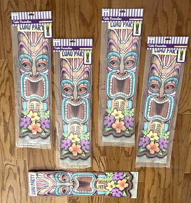 LUAU Hawaiian Party Table Standing Tiki Totem Pole Decoration Lot of {5} NEW - Image 1 of 4