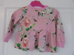 Ted Baker girls 12-18 months floral flowers jumper - Good condition - Picture 1 of 14