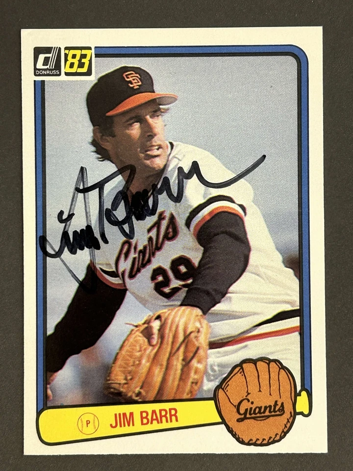 Jim Barr Autograph Signed 1983 Donruss San Francisco Giants - Image 1 of 1