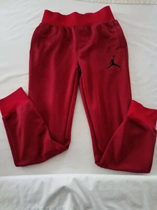 Boys Nike Air Jordan Red Grey Joggers Athletic Pants Size Large L Youth cotton - Picture 1 of 8
