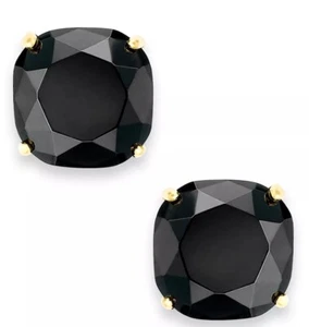 Kate Spade NY JET BLACK GUMDROP Earrings STUDS gem LARGE SIZE - Picture 1 of 3