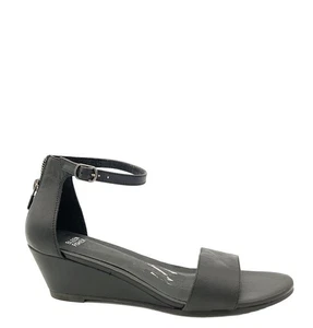 Eileen Fisher Mara gewalkte Damen-Sandalen 10 Keilabsatz schick Basic schlicht schwarz neu - Bild 1 von 10