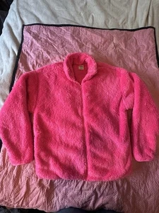 Victoria’s Secret Pink S/P Teddy Sherpa Full Zip Sweatshirt Fuzzy Jacket - Picture 1 of 8