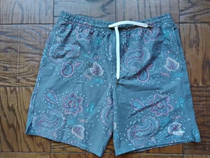 Rhythm mens Shorts gray Paisley w Pocket Size 34 Drawstring Back Pocket - Picture 1 of 5