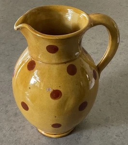 PATRICK GALTIE :: STUDIO ART POTTERY 8” HANDLED PITCHER JUG “Polka Dots” FRANCE - Picture 1 of 24