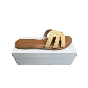 The Drop Monika Natural Straw Slide Sandals Women’s Size 13 Weave Top Neutral - Picture 1 of 6