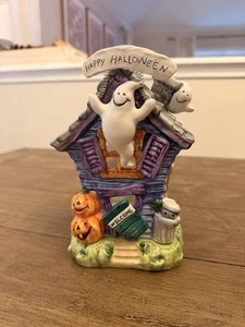 Noble Excellence Halloween Spukhaus Kerze Teelichthalter Geist Kürbis - Bild 1 von 10