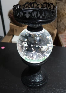 Halloween Cemetery Bath & Body Works 3 Wick 2021 Water Globe Candle Holder - Picture 1 of 8