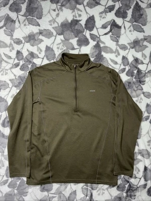 Pullover Patagonia Capilene 1/4 Cremallera Para Hombre Grande Verde Peso Medio Capa Base L/S Foto 1 de 4