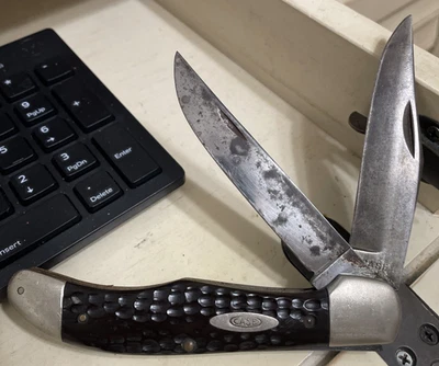 Estuche XX 6265 sab hueso oscuro plegable cazador 1940-64 EDC no como nuevo pieza falta CV Foto 1 de 4