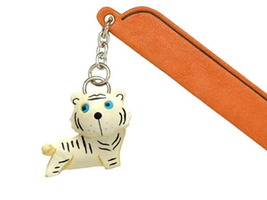 Weißer Tiger Leder Charm Lesezeichen *VANCA* Hergestellt in Japan #61225 - Bild 1 von 10