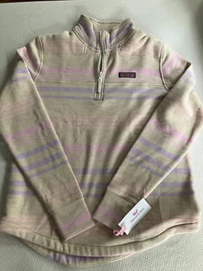 vineyard vines Women Dreamcloth Relaxed Shep Shirt Pink Purple Stripe Medium NWT - Picture 1 of 4