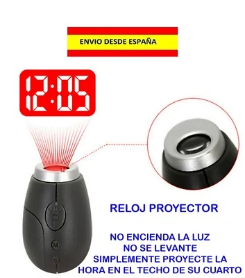 RELOJ PROYECTOR NOCTURNO DORMIR OSCURIDAD COMODIDAD PR�CTICO ADULTOS MAYORES - Imagen 1 de 2